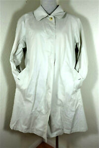 Vintage BURBERRY Bone White Trench Coat Jacket Blazer S M 4 6 7