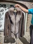 Mink coat with silver fox collar - STUNNING