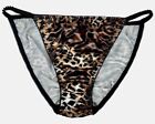 Satin String Bikini Panty Leopard Print XL