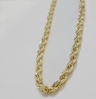 Real Gold 10k Rope Chain Necklace 5mm Mens 18