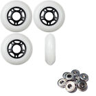 Inline Skate Wheels 80mm 89A Outdoor White Rollerblade 4Pk with Abec 5 Bearings