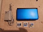 Nintendo 3DS XL Blue Black Handheld Console Game System Charger Tested Works