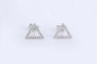 14k White Gold 0.12tcw Diamond Triangle Stud Earrings (0.89g.)