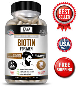 MEN'S Biotin Promotes Beard Growth, Hair Growth, Healthy Skin, Metabolic Booster