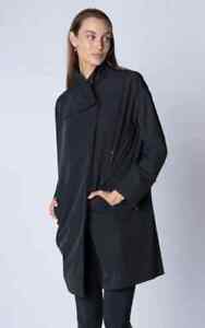 Levelwear Longline Black Trench Coat, Size Large NWT!