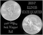 2003-P Illinois Uncirculated State Quarter From Original Bank Wrapped Roll