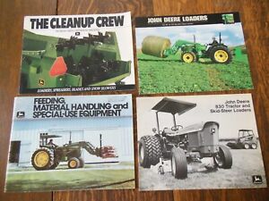 New ListingLot of Four Vintage John Deere Brochures - Loaders, Spreaders, Blades, Blowers