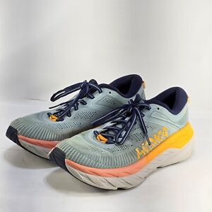HOKA One One Shoes BONDI 7 Women's Size 7 Blue Orange Running Sneaker F27220J