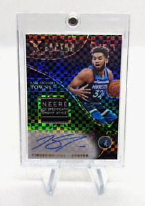 2020-21 Panini Select Karl-Anthony Towns BLACK Prizm Patch Auto 1/1 Timberwolves