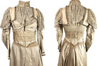 Late 1890s C 1900 Cusp Fancy Silk Lace Dress Edwardian Victorian