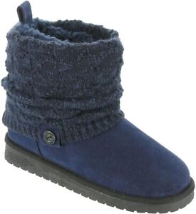Muk Luks Womens Laurel Blue Winter & Snow Boots Sweater Booties Shoes Size 9 W