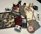 Vintage & Found Junk Drawer Lot Metal Pulls,Oil Lamp,Trinket Boxes,Tie & MORE 👀