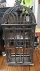 Vintage Tall Cathedral Black Victorian style wooden birdcage