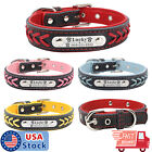 Braided Custom Personalized Dog Collar Leather Padded Dog Pet ID Name Collars