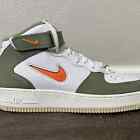 Nike Air Force 1 Mid QS White/Total Orange Oil Green Men Shoe Size 13 DQ3505 100