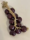 Vintage Ceramic Red Onions On Braided Hanging Jute Rope 25