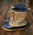 Vintage LL BEAN Boots Mens 9 TALL Liners Maine Hunting Duck Brown Tan Leather