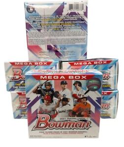 LOT of (6) 2021 Bowman Baseball Mega Boxes Sealed Witt Jr Abrams RC Year