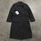 Men's Trench Coat Military Garrison Collection Black With Liner Sz 6R