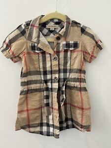 Burberry baby girl Short Sleeve Shirt dress 18 mos