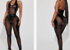 FASHION NOVA Blinded By The Sky Holographic Jumpsuit Black SIZE XL