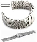 Stainless Steel Shark Mesh Bracelet Watch Band Strap Double Locking Clasp #5030
