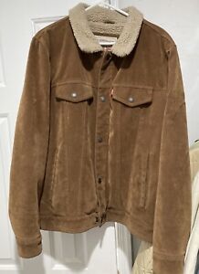 Levi's Suede Trucker Jacket with Sherpa Lining - L