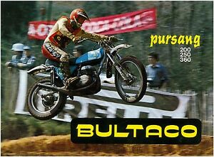 BULTACO Brochure Pursang 360 250 200 MK8 1974 1975 1976  Sales Catalog REPRO
