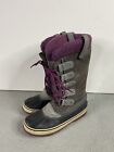 Sorel Boots Womens 9 Gray Purple Joan of Arctic Shale Winter Waterproof Suede