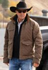 MENS YELLOWSTONE KEVIN COSTNER JOHN DUTTON BROWN COTTON QUILTED JACKET COSTUME