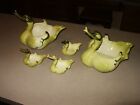 Vintage Hull Happy Duck Family Planters 6- Happy Swan Family - Green - Set of 5
