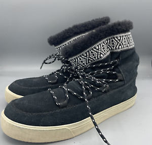 Toms Alpine Black Winter Boots Soft Plush Interior Size 10