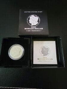 2021 - S Morgan Silver Dollar, with S Privy Mint Mark, w/Box & COA