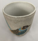 New ListingVintage Pottery Vase Pot Etched Handpainted Bird Glazed Interior 1991 Signed