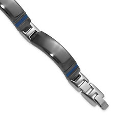 Titanium Black Ti Polished Blue Annodized Bracelet TBB168