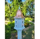 Bell Copper Roof Bird House Handmade, Octagon Shape, Extra Large With 8 Nesting