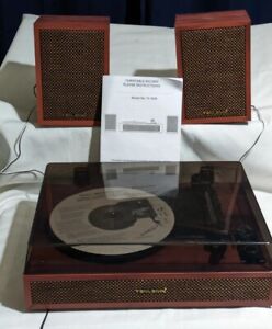Vinyl Record Player with External Speakers, 3 Speed Bluetooth Light Brown NWOB