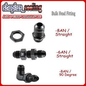 for fuel/oil/water BLACK -6AN/-8AN Straight&90 Degree Bulk Head Fitting With Nut