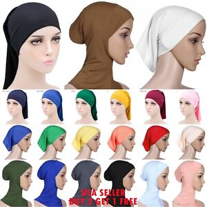 Plain Muslim Head scarf Inner Hijab Caps Islamic Underscarf Ninja Scarf hat