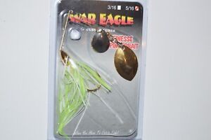war eagle finesse spinnerbait 5/16oz dual blades gold silver white chartreuse