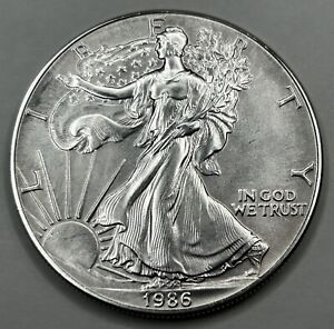1986 US Mint American Silver Eagle, 1oz, .999, Please read description/E86-613