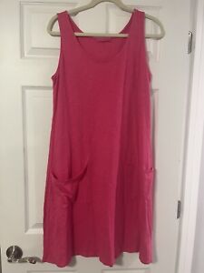 FRESH PRODUCE Large Pink Drape Cotton Jersey Tank Dress Large