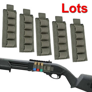 5 Round 12 Gauge Tactical Shotgun Shell Holder Card Cartridge Ammo Carrier Pouch