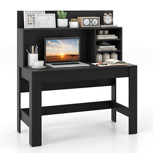 Modern Computer Desk with Hutch Anti-Toppling Device Cable Management Hole