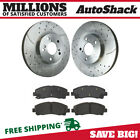 Front Drilled and Slotted Brake Rotors & Pads for 2009-2014 Acura TL 3.5L 3.7L (For: 2009 Acura TL Base 3.5L)
