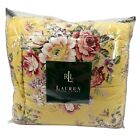 New Vintage Ralph Lauren Brooke Yellow Floral Comforter Queen + 2 Pillow Shams