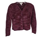 Vintage Evan-Picone Button Up Cardigan Small Mohair Blend Burgundy Pink Purple
