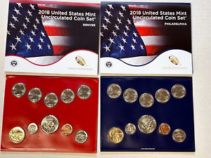 2018 US Mint Set 20 Coin Uncirculated Set Complete Philadelphia & Denver W/OGP