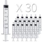 Plastic Syringe Syringe with Tip Cap & Individually Wrapped For Oral, 30 Pack