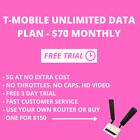 TMobile UNLIMITED 4G 5G Plan Home Internet Hotspot Data SIM card FREE TRIAL